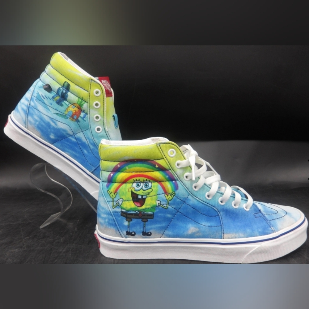 Vans X SpongeBob Sk8-Hi Imaginaaation Skate Sneakers Size 10 NWOT $110 - Picture 4 of 10